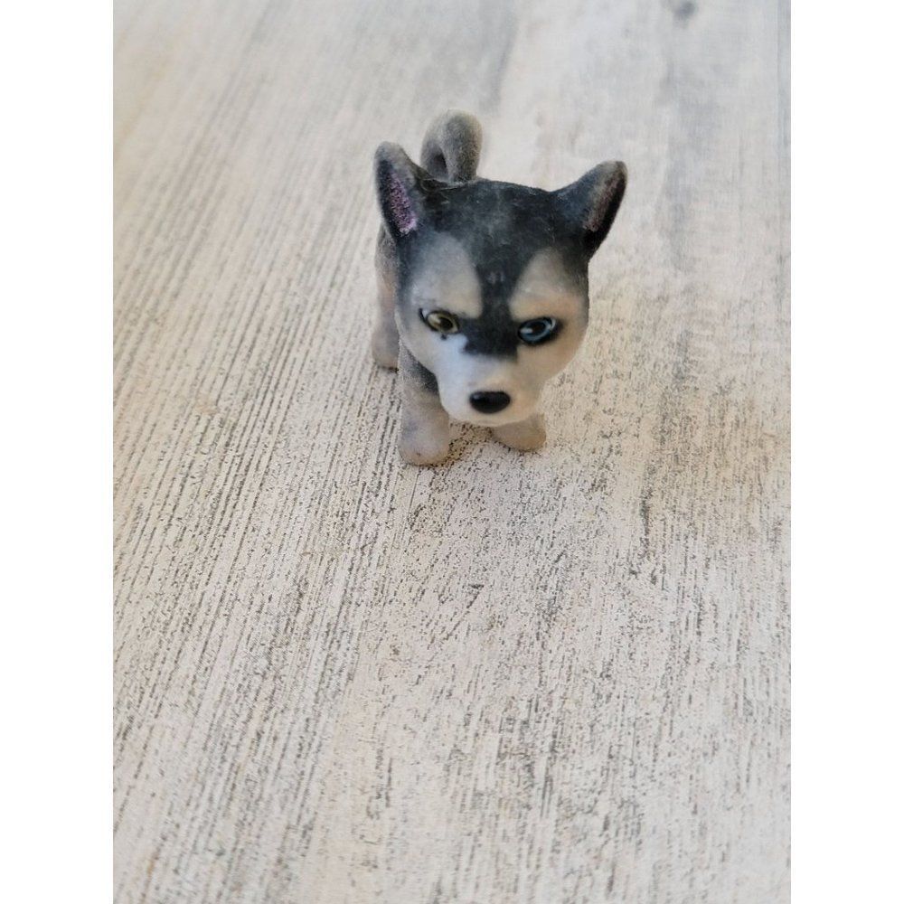 Miniature‎ flocked gray Terrier pet accessory dog toy figure